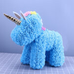 Μονόκερος από τριαντάφυλλα 25cm Μπλε