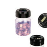 Κουμπαράς με γκισέ και οθόνη €, 18 x 10 cm, για 2 μπαταρίες μινιόν (AA) Money Box