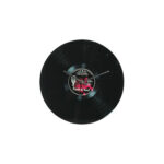 Γυάλινο Ρολόι Τοίχου με σχέδιο Δίσκο Βινιλίου, 35 cm