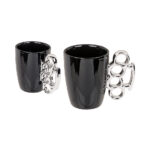 Μαύρη Κεραμική Κούπα με Σιδερογροθιά,  12,5 x 11 cm