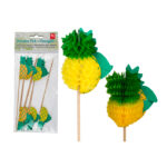 Ξύλινη συλλογή με Ανανά χαρτιού, 17 cm, 8 τεμ