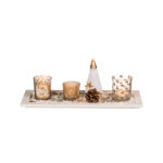 Χριστουγεννιάτικο σετ με λευκή ξύλινη πιατέλα, 36 x 14 εκ CHRISTMAS