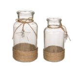 Χριστουγεννιάτικο Γυάλινο Βάζο Πλέξη 8x16,5cm