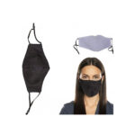 Μάσκα στόματος και μύτης, Μαύρη, 3 στρώσεις, 22 x 12 cm