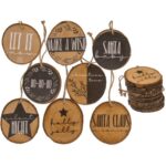 Ξύλινα Διακοσμητικά Κρεμαστά "Modern Christmas" 8 cm
