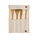 Σετ 4 τεμάχια μαχαιροπήρουνα Bamboo, σε υφασμάτινη θήκη
