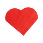 Κόκκινες χαρτοπετσέτες σε σχέδιο καρδιάς, περ. 33 x 33 cm, 3 στρώσεις, 12 τμχ (Valentine's Day)