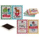 Κεραμικός Μαγνήτης Ψυγείου, Χριστουγεννιάτικος, 6 x 8 cm, 4 διάφορα σχέδια, 24 τμχ display