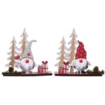 Χριστουγεννιάτικο Διακοσμητικό Νάνοι Με Γκρι Και Κόκκινα Καπέλα (14*14.5Εκ) CHRISTMAS