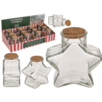 Γυάλινο Μπουκάλι Αστέρι,11 x 7,5 x 12 εκ, 300 ml, με καπάκι από φελλό CHRISTMAS