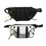 Τσαντάκι μέσης υφασμάτινο με πολλές θήκες λευκό