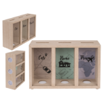 Ξύλινος Κουμπαράς με 3 κουτιά Car-Home - Travels 16 x 24 x 7 cm Money Box