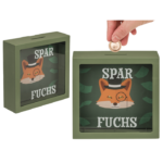 Κουμπαράς Spar Fuchs πλαστικής κατασκευής με μπροστινό τζάμι, 15 x 15 εκ. Money Box