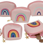 Πορτοφόλι σε σχήμα ουράνιο τόξο, περ. 12 x 8 x 4 cm, σε 4 σχέδια, 100% πολυεστέρας