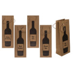 Χάρτινη Σακούλα δώρου CRAFT μπουκαλιού κρασιού, 12, 5 x 9 x 35 εκ.4 σχέδια, 12 τεμ. -  Packaging