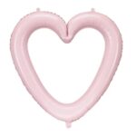 Μπαλόνι από αλουμινόχαρτο κορνίζα καρδιάς, 86x83,5 cm, ανοιχτό ροζ