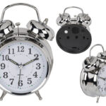 Μεταλλικό Ξυπνητήρι Chrome- 18 x 12 cm- 2 Μπαταρίες AA