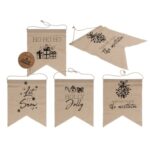 Χριστουγεννιάτικο σημαιάκι σε φυσικά χρώματα 30 x 37 εκ 100% cotton CHRISTMAS