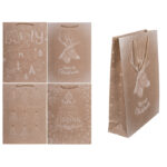 Χριστουγεννιάτικη Χάρτινη Σακούλα 25 x 8, 5 x 34, 5 εκ Καλά Χριστούγεννα 12pcs/display CHRISTMAS