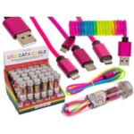 Καλώδιο δεδομένων USB, Τύπος iPhone, C & Micro ass 1m  σε πλαστικό σωλήνα  GADGET