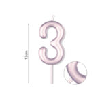 Κερί Νούμερο 3, Μωβ, 12 εκ.