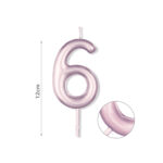 Κερί Νούμερο 6, Μωβ, 12 εκ.