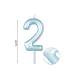 Κερί Νούμερο 2, Μπλε, 12cm