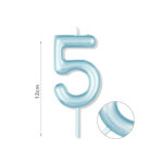 Κερί Νούμερο 5, Μπλε, 12cm