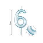 Κερί Νούμερο 6, Μπλε, 12cm