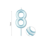 Κερί Νούμερο 8, Μπλε, 12cm