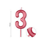 Κερί Νούμερο 3, Μπορντό, 12 cm