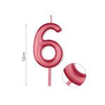 Κερί Νούμερο 6, Μπορντό, 12 cm