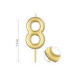 Κερί Νούμερο 8, Χρυσό, 7,5 εκ.