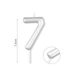 Κερί Νούμερο 7, Ασημί, 7,5 εκ.