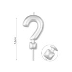 Κερί Ερωτηματικό, Ασημί, 7,5 εκ.