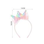 Στέκα μαλλιών με κορώνα από πολύχρωμες πούλιες και ροζ φιόγκο