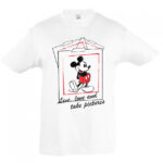 Παιδικό λευκό T-shirt Mickey Live love and take pictures ΟΕΜ