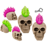 Κουμπαράς Punk Νεκροκεφαλή, με κλειδί, 10,6 x 18,8 x 17,3 εκ Halloween Money Box