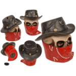Κουμπαράς Cowboy Νεκροκεφαλή, 12 x 11 εκ Halloween Money Box