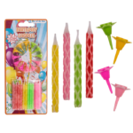 24 birthday candles, with 12 cake holder