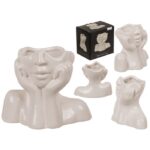 Κεραμικό βάζο, πρόσωπο,14 x 7 x 11,5 εκ, 200 ml