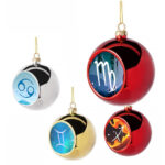 Χριστουγεννιάτικες μπάλες  X-MAS με φωτογραφίες Ζώδια CHRISTMAS