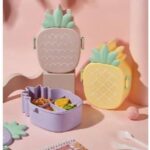 Φαγητοδοχείο σε σχήμα Ανανά  με κουτάλι και πηρούνι 1000ml