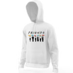 Φούτερ λευκό με κουκούλα φιλαράκια