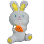 Λούτρινο λευκό λαγουδάκι με καρότο