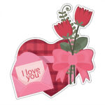 Αυτοκόλλητο Βαλεντίνος 50x50cm καρδιά με λουλούδια