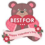 Αυτοκόλλητο Βαλεντίνος 50x50cm αρκουδάκι