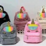 Σακίδιο Χνουδωτό  Unicorn Ματάκια  21*11*23 cm