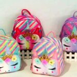 Σακίδιο Χνουδωτό  Unicorn Ματάκια με γκλίτερ και κορώνα 19*9*22 cm