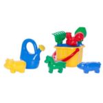 Κουβαδάκι παραλίας, Μικρό σετ παιχνιδιών για άμμο σε σχήμα Τριφύλλι - 9 στοιχεία 155x155x235